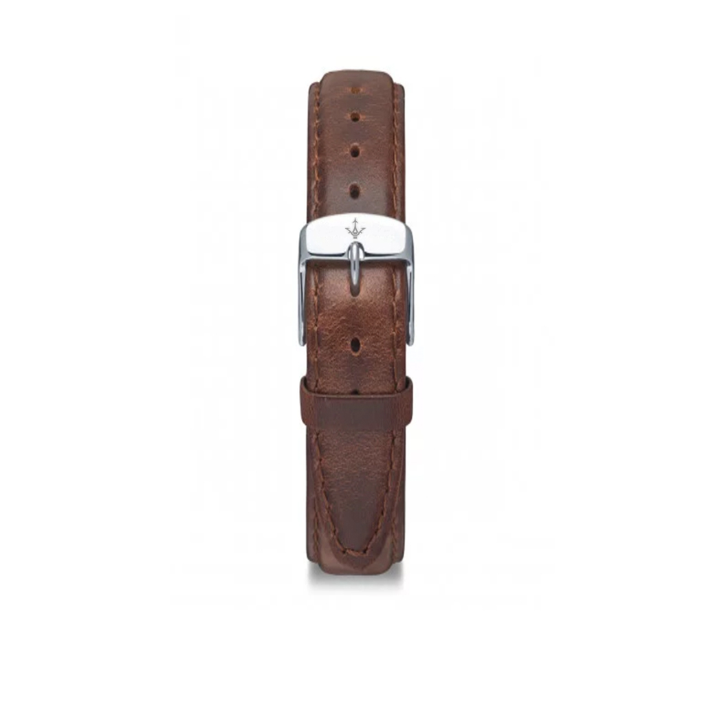 BROWN LEATHER STRAP SILVER - Dreizack