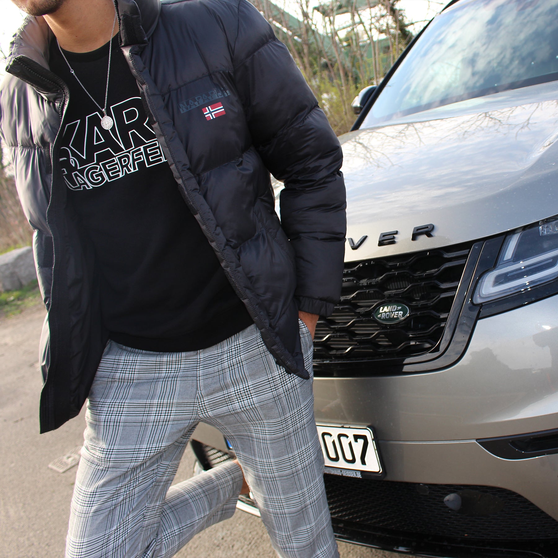 COMPASS PENDANT NECKLACE SILVER - Dreizack