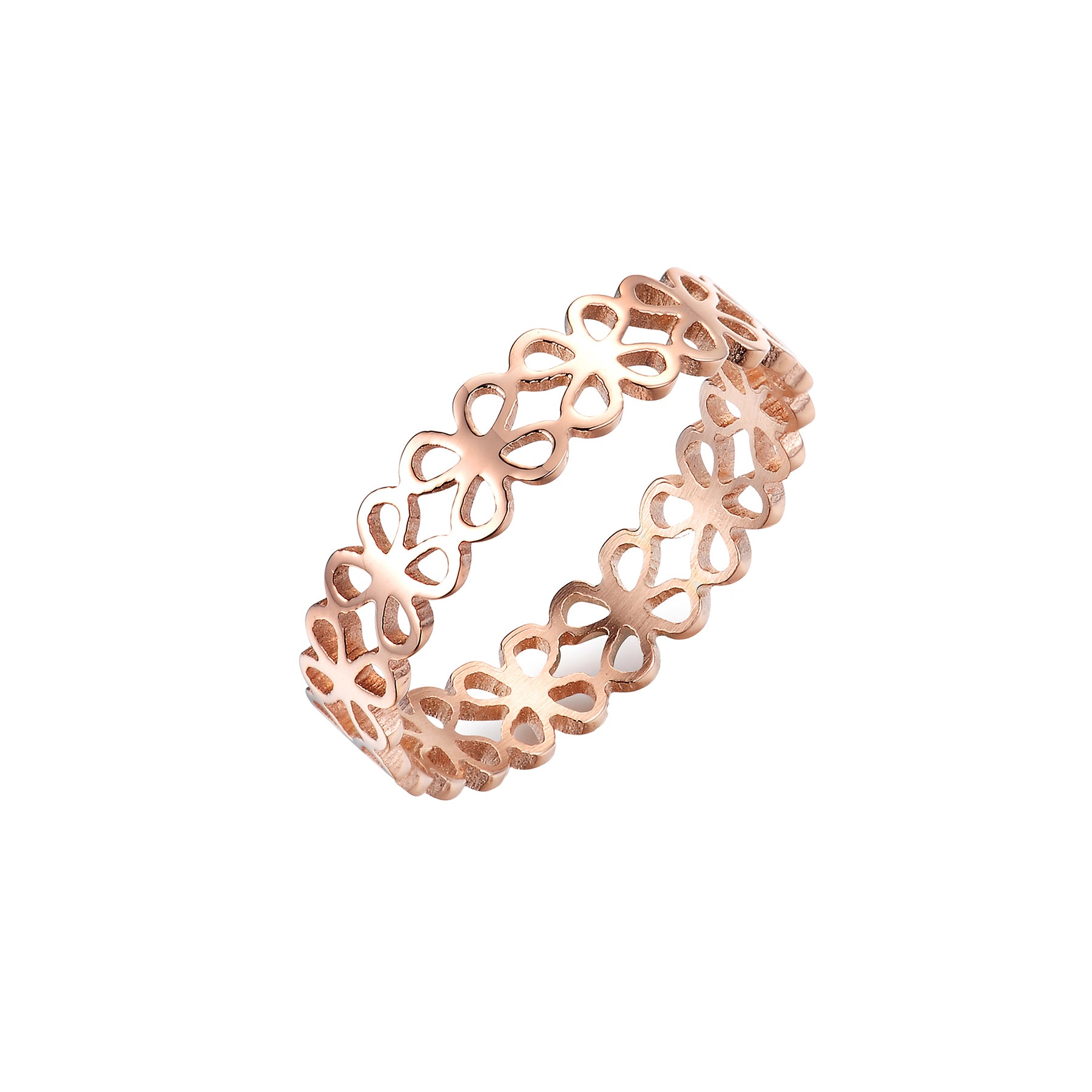 ENDLESS CLOVERLEAF RING ROSE GOLD - Dreizack