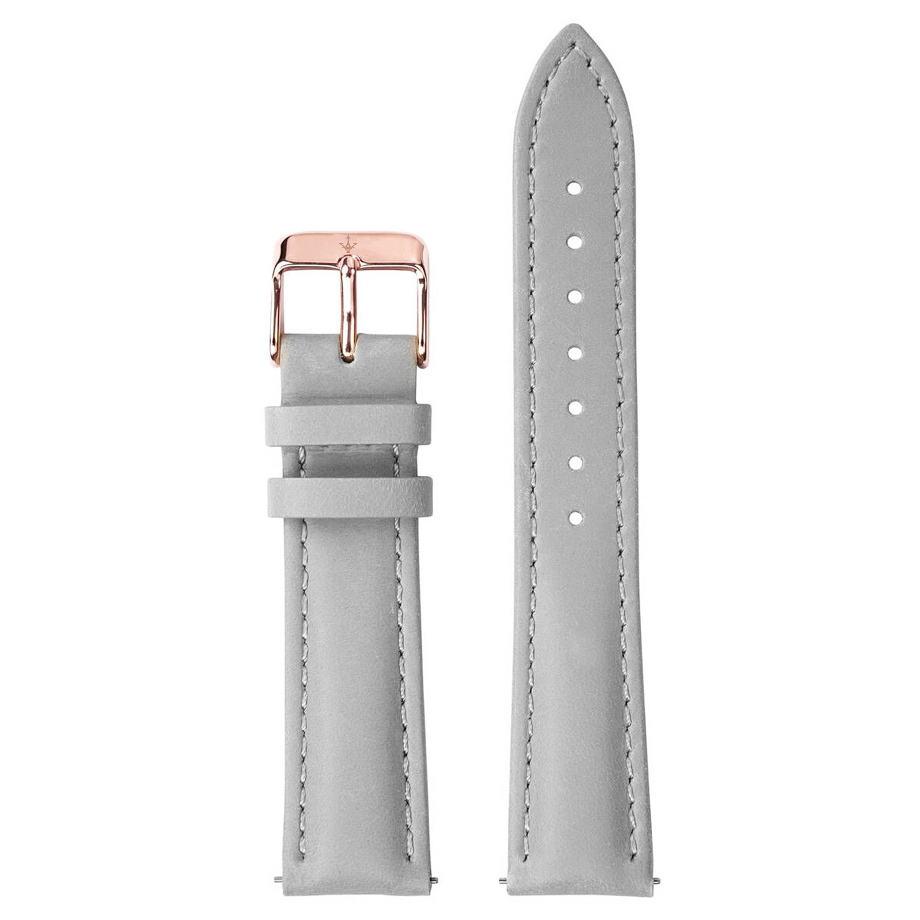 GREY LEATHER STRAP ROSE GOLD - Dreizack