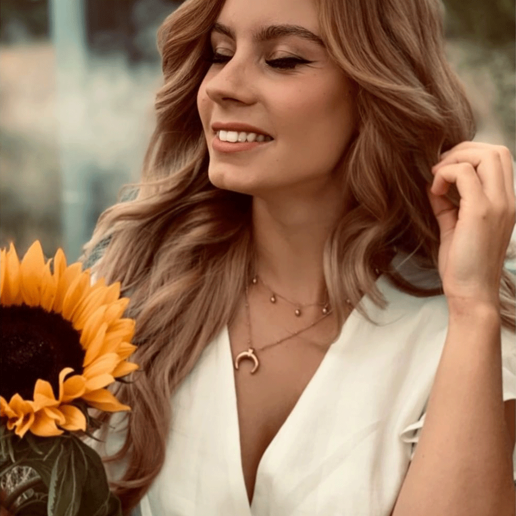HALF MOON AND DROPS LAYERED NECKLACE ROSE GOLD - Dreizack