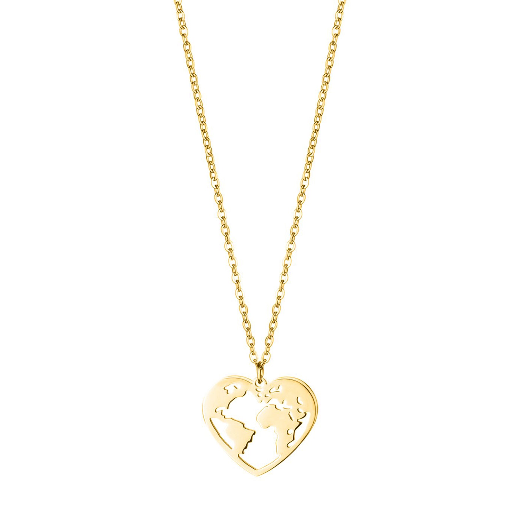 'LOVE THE WORLD' NECKLACE GOLD - Dreizack