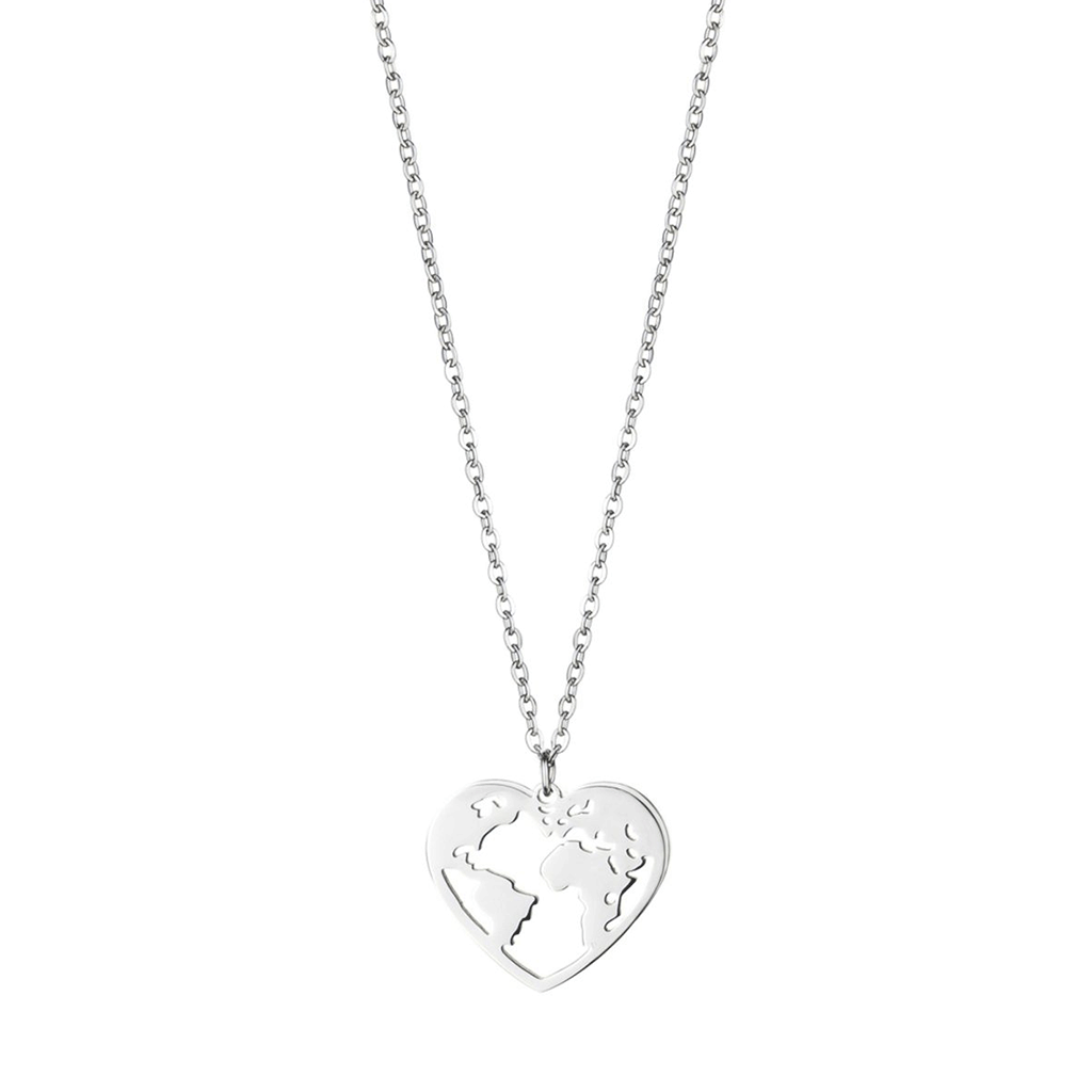 'LOVE THE WORLD' NECKLACE SILVER - Dreizack
