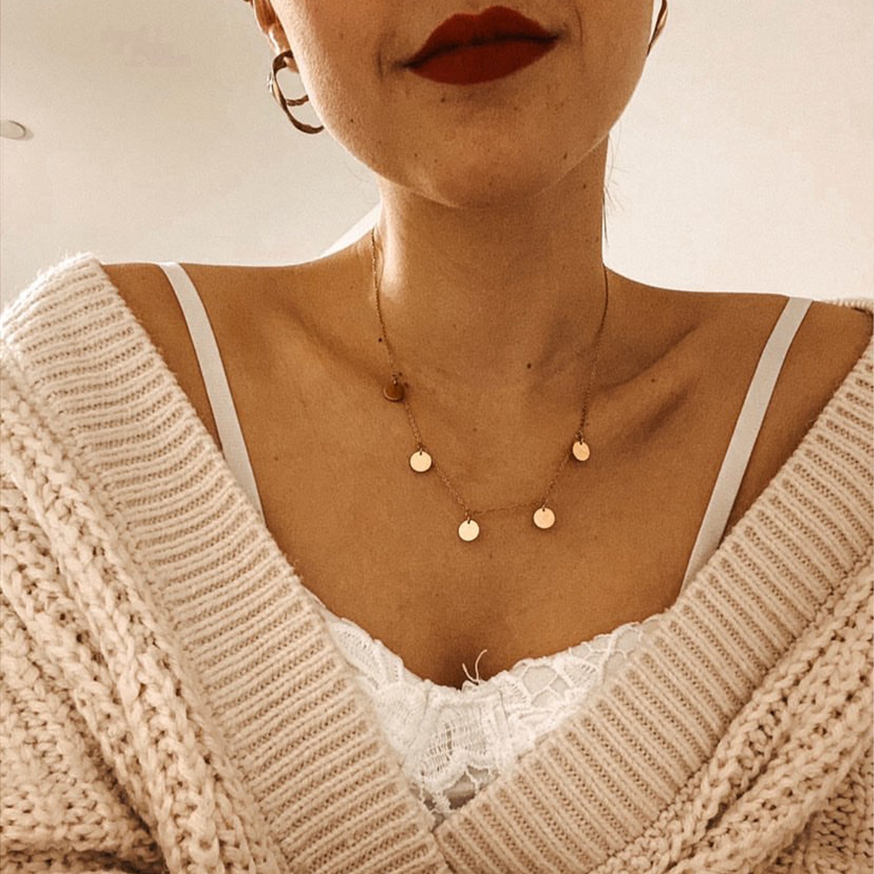 MULTI COIN NECKLACE GOLD - Dreizack