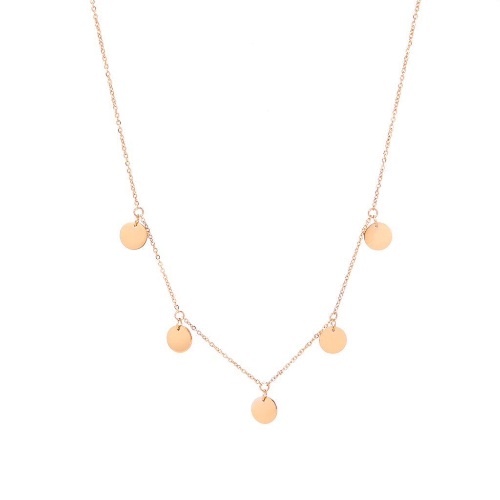 MULTI COIN NECKLACE ROSE GOLD - Dreizack