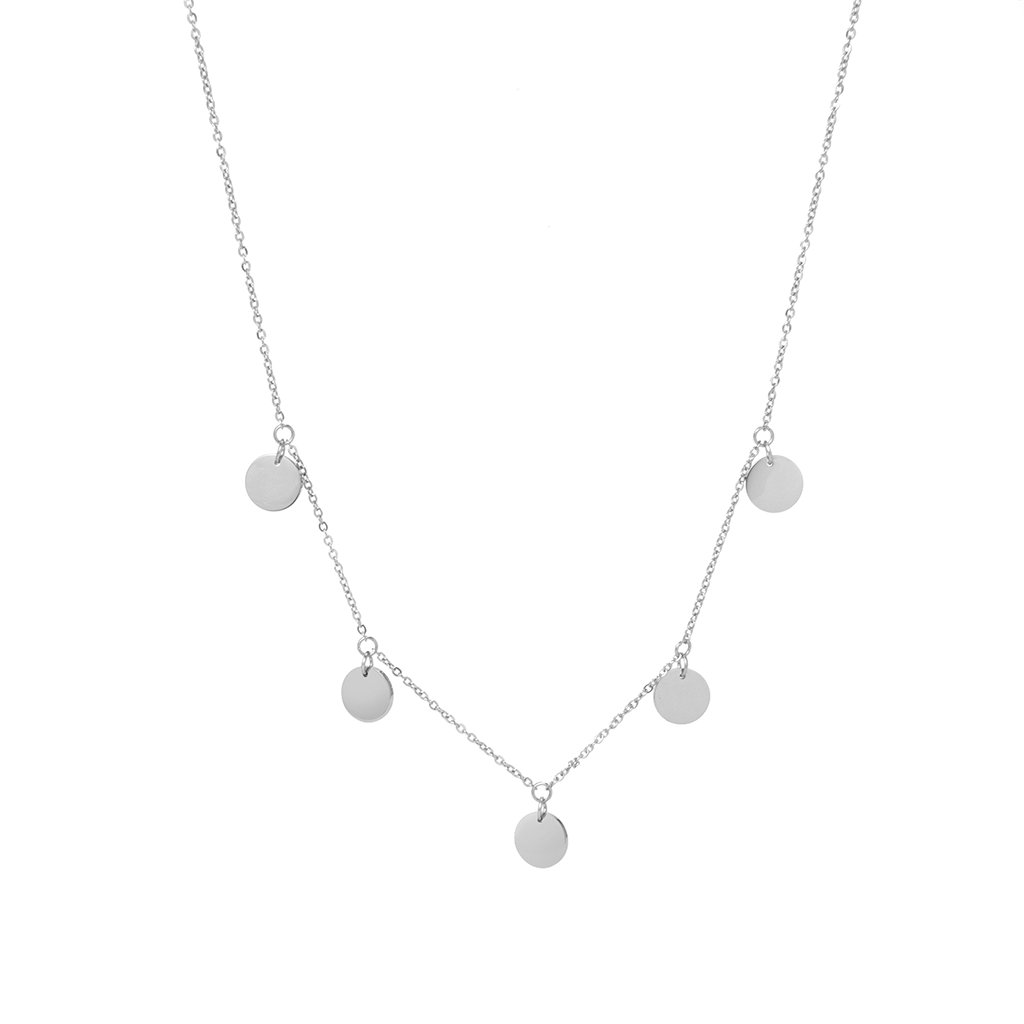 MULTI COIN NECKLACE SILVER - Dreizack