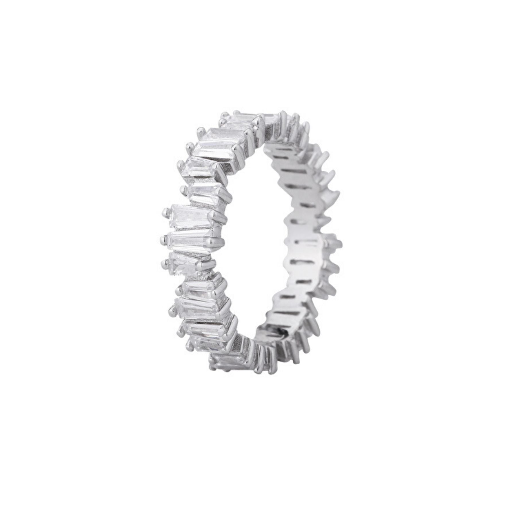 SHINY CRYSTALS RING 925 SILVER - Dreizack