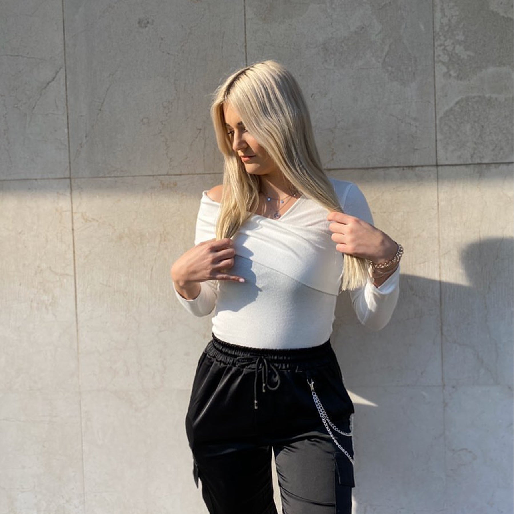 WAVE AND COINS LAYERED NECKLACE SILVER - Dreizack